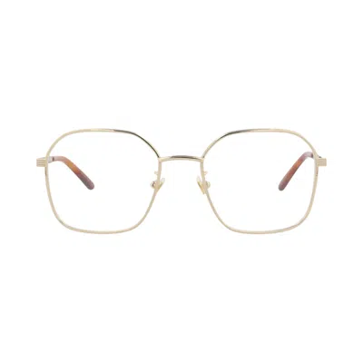Pre-owned Gucci Square-frame Metal Optical Frames 'gold/transparent' | Men's Size Onesize