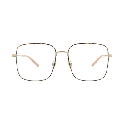 Pre-owned Gucci Square-frame Metal Optical Frames 'gold/transparent' | Women's Size Onesize