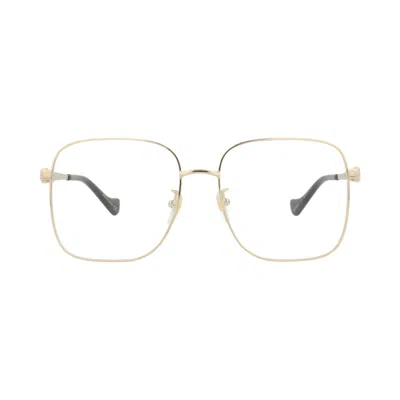 Pre-owned Gucci Square-frame Metal Optical Frames 'gold/transparent' | Women's Size Onesize