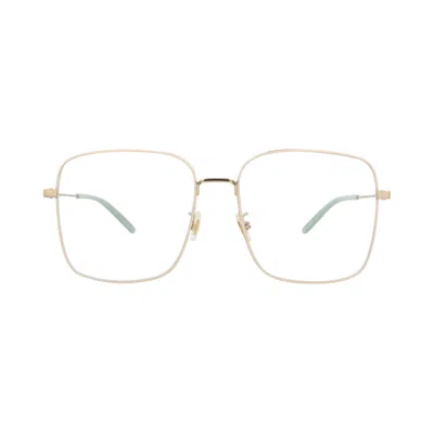 Pre-owned Gucci Square-frame Metal Optical Frames 'gold/transparent' | Women's Size Onesize