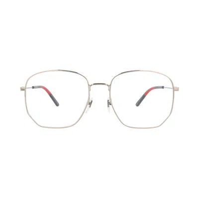 Pre-owned Gucci Square-frame Metal Optical Frames 'gold/transparent' | Women's Size Onesize
