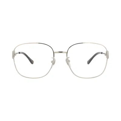 Pre-owned Gucci Square-frame Metal Optical Frames 'silver/transparent' | Men's Size Onesize