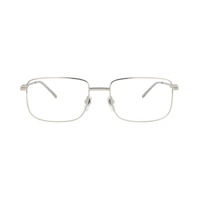 Pre-owned Gucci Square-frame Metal Optical Frames 'silver/transparent' | Men's Size Onesize