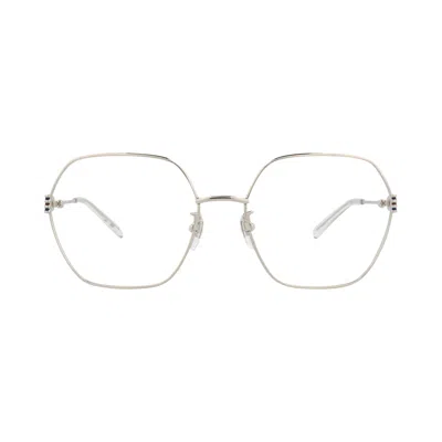 Pre-owned Gucci Square-frame Metal Optical Frames 'silver/transparent' | Women's Size Onesize