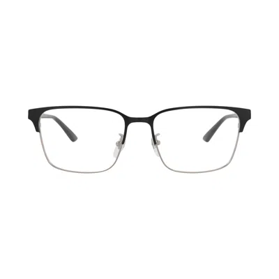 Pre-owned Gucci Square-frame Optical Frames 'ruthenium/black/transparent' | Silver | Men's Size Onesize