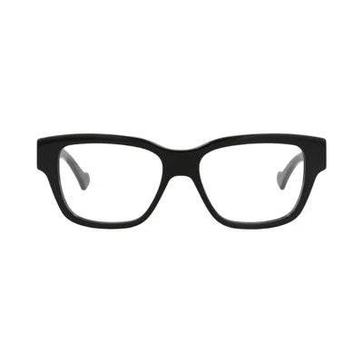 Pre-owned Gucci Square-frame Recycled Acetate Optical Frames 'black Transparent' | Men's Size Onesize