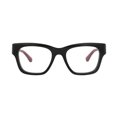 Pre-owned Gucci Square-frame Recycled Acetate Optical Frames 'black/red/transparent' | Men's Size Onesize