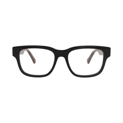 Pre-owned Gucci Square-frame Recycled Acetate Optical Frames 'black/transparent' | Men's Size Onesize