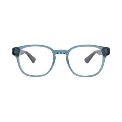 Pre-owned Gucci Square-frame Recycled Acetate Optical Frames 'blue/transparent' | Men's Size Onesize
