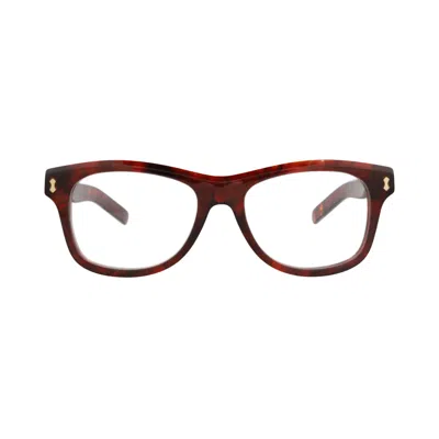 Pre-owned Gucci Square-frame Recycled Acetate Optical Frames 'havana/transparent' | Brown | Men's Size Onesize