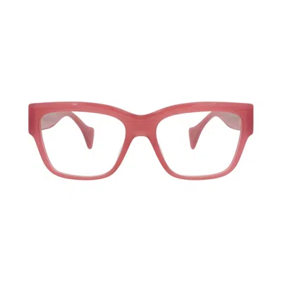 Pre-owned Gucci Square-frame Recycled Acetate Optical Frames 'pink/transparent' | Women's Size Onesize