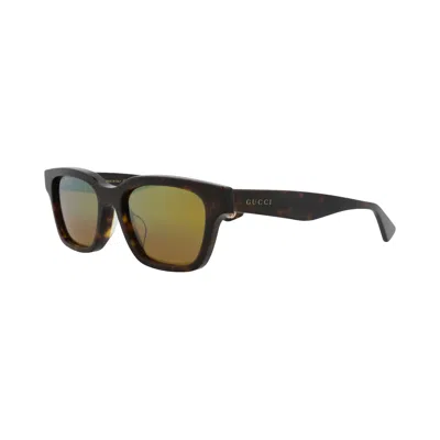 Pre-owned Gucci Square-frame Recycled Acetate Sunglasses 'havana/gold' | Brown | Men's Size Onesize
