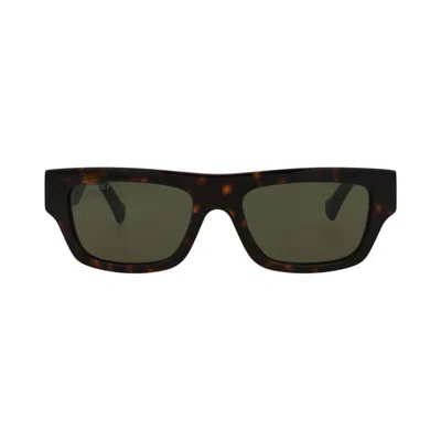 Pre-owned Gucci Square-frame Recycled Acetate Sunglasses 'havana/green' | Brown | Men's Size Onesize