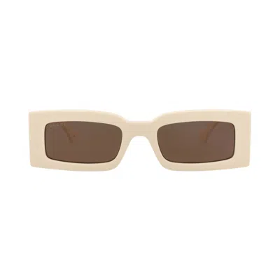 Pre-owned Gucci Square-frame Recycled Acetate Sunglasses 'ivory/brown' | Cream | Women's Size Onesize In White