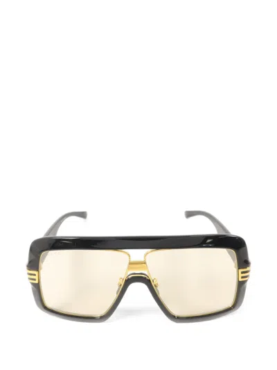 Pre-owned Gucci Square-frame Sunglasses In Black