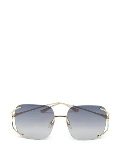 Pre-owned Gucci Square-frame Sunglasses In Gold