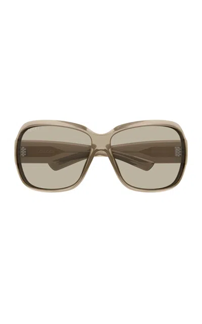 Gucci Square-framed Acetate Sunglasses In Transparent