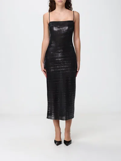 Gucci Square-neck Midi Sheath Cocktail Dress In Viscose In Black
