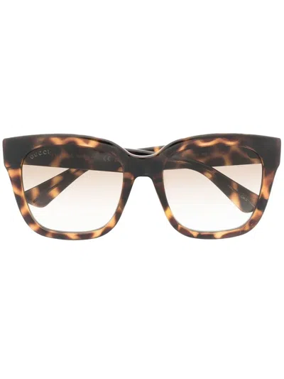 Gucci Sonnenbrille Mit Eckigem Gestell In Brown