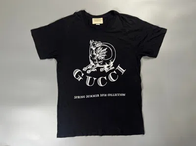 Pre-owned Gucci S/s 18 Invite Dragon Tee In Black