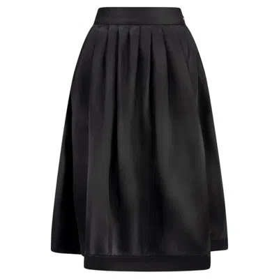 Pre-owned Gucci S/s 1995  By Tom Ford Runway Pleated Black Silk Taffeta Flared Skirt 38it
