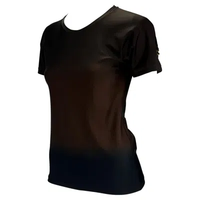 Pre-owned Gucci S/s 1997  By Tom Ford 'g' Medallion Brown Navy Ombré Stretch Swim Top L In Blue