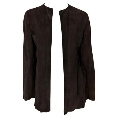 Pre-owned Gucci S/s 1997  By Tom Ford Naomi Runway Brown Suede Open Blouse Jacket It42