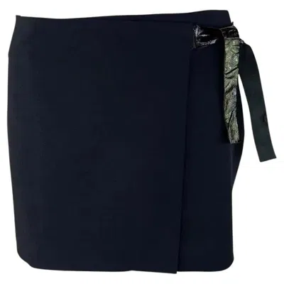 Pre-owned Gucci S/s 1998  By Tom Ford Prototype Sample Patent Leather Wrap Mini Skirt It42 In Black