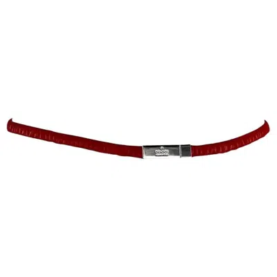 Pre-owned Gucci S/s 1999  By Tom Ford Runway Elasticized Red Leather Logo Thin Belt N/a