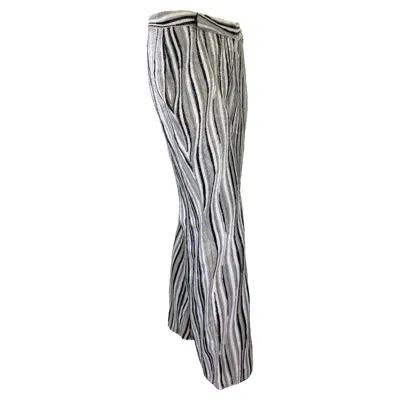 Pre-owned Gucci S/s 2000  By Tom Ford Heavily Beaded Striped Pants Black White Grey Runway