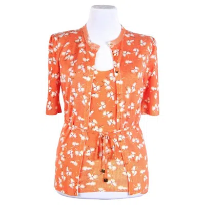 Pre-owned Gucci Ss 2006 Cashmere Cardigan And Top In Orange