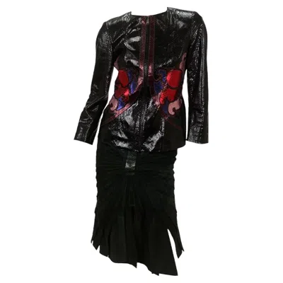 Pre-owned Gucci S/s 2007 Vintage  Black Python Leather Jacket