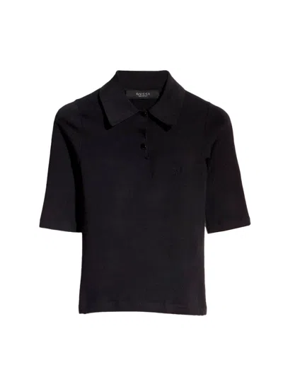 Gucci Short-sleeve Polo Shirt In Black