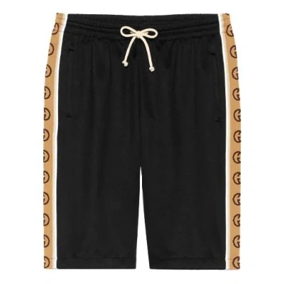 Gucci Ss20 Technical Jersey Shorts G-knitted Drawstring Shorts For Men Black