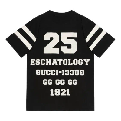 Gucci Ss21 1921 Series Alphabet Printing Casual Short Sleeve Black