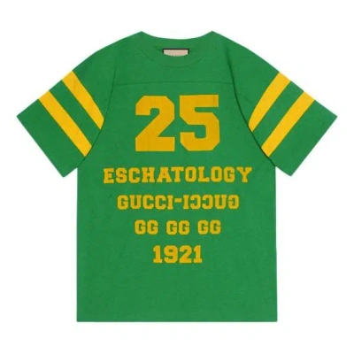 Gucci Ss21 1921 Series Alphabet Printing Casual Short Sleeve Unisex Green