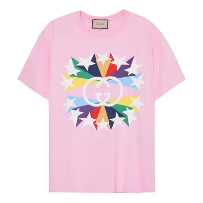 Gucci Ss21 G Printing Cotton Short Sleeve Pink