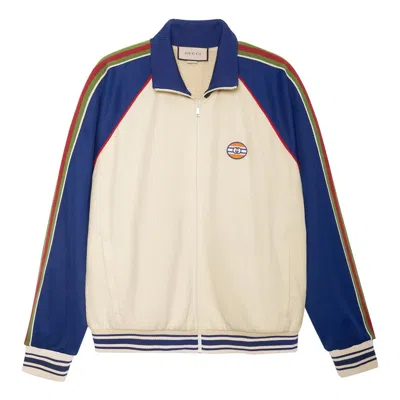 Gucci Ss21 Gg Patch Plain Knitted Zip Jacket For Men Multi-color