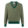 Gucci Ss21 Printed Alphabet Pattern V-neck Sweater For Men Green
