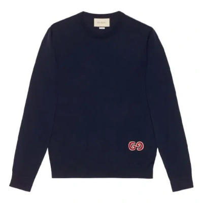 Gucci Ss21 Wool Jumper 'navy' In Blue