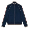 Gucci Ss21 Zipper Long Sleeves Jacket Navy Blue