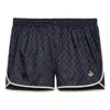 Gucci Ss22 Gg Nylon Swim Shorts With Bee 'navy' In Blue