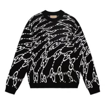 Gucci Ss24 Wavy Gg Sweater 'black Ivory'