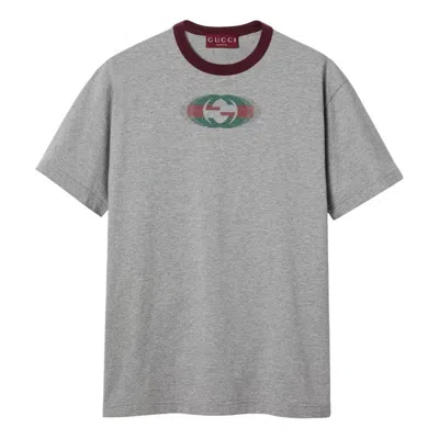 Gucci Ss25 Interlocking G Shadow Print T-shirt 'grey Ancora'