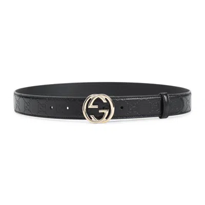 Gucci Ssima 30 Belt In Black