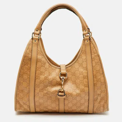 Pre-owned Gucci Ssima Leather Bardot Joy Tote