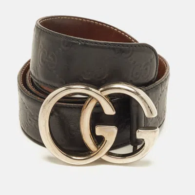 Pre-owned Gucci Ssima Leather In Black