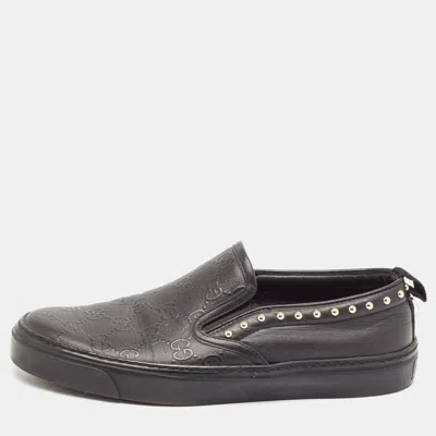 Pre-owned Gucci Ssima Slip On Sneakers Size 37 In Black