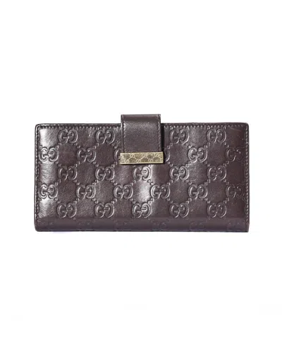 Gucci Sssima Clip Wallet In Brown In Gray