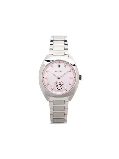 Gucci Stainless Steel Interlocking Watch In Pink